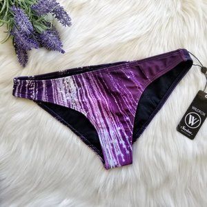 WILDFOX Sz S Firework Purple Hipster Full Bikini Bottoms Swim Womens NWT #1641